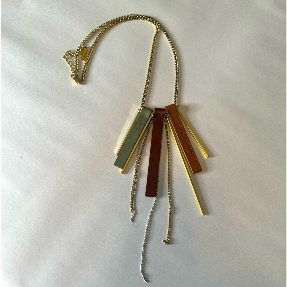 Nuance by Korea gold tone & leather necklace